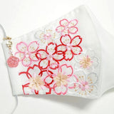 振袖・着物、晴れ着に合うマスク【京都花ひめ・晴れ着マスク・チャーム付き】白・桜尽くし 148