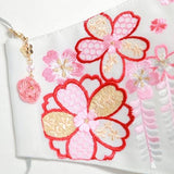 振袖・着物、晴れ着に合うマスク【京都花ひめ・晴れ着マスク・チャーム付き】白・八重桜156