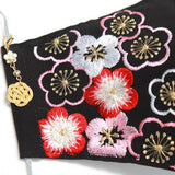 振袖・着物、晴れ着に合うマスク【京都花ひめ・晴れ着マスク・チャーム付き】黒・梅尽くし 153